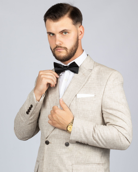 MUCHA MĘSKA MUSZKA GŁADKA ELEGANCKA regulacja do garnituru KLASYCZNA