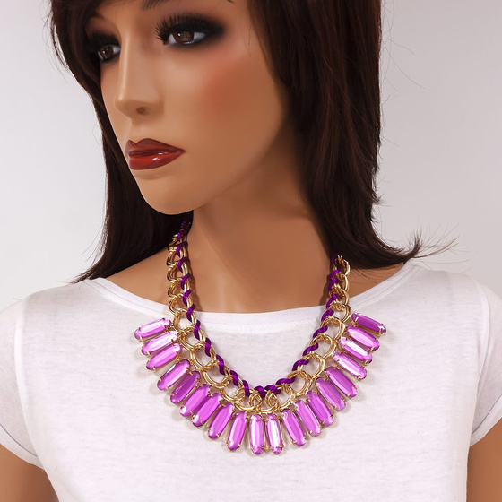 Naszyjnik kolczyki slides violet