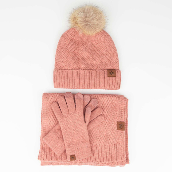 Alessio KOMPLET CZAPKA + SZALIK + RĘKAWICZKI DOTYKOWE ciepły POLAR ZIMOWY