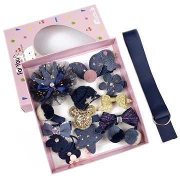 ZESTAW DLA DZIEWCZYNKI gumki spinki PREZENT granat
