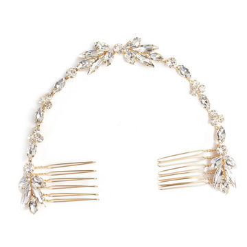 OZDOBA DO WŁOSÓW złota ŚLUBNA grzebyk cyrkonie