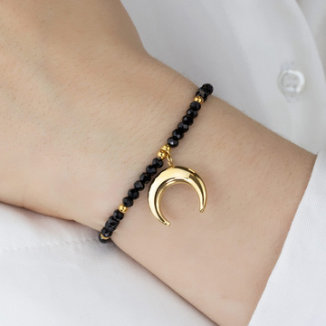 Bransoletka księżyc STAL SZLACHETNA POZŁACANA