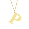 NASZYJNIK damski POZŁACANY 24k litera P duża