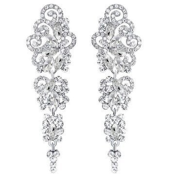 KOLCZYKI srebrne CYRKONIE kryształki ŚLUBNE długie