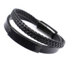 Bransoletka męska  STAL SZLACHETNA 316L SKÓRA