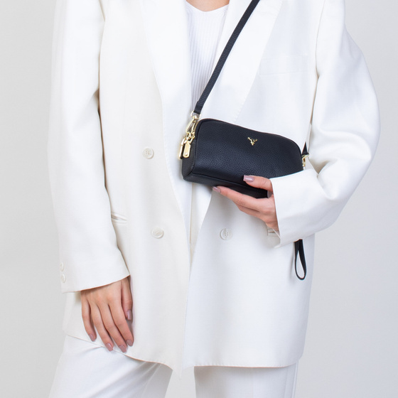 Alessio TOREBKA Damska na ramię CROSSBODY mała SKÓRA NATURALNA