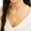 NASZYJNIK damski POZŁACANY 24k litera S duża