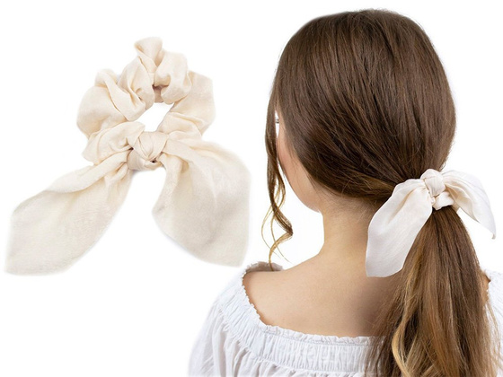 GUMKA DO WŁOSÓW ecru APASZKA scrunchies FROTKA
