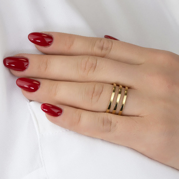 Pierścionek regulowany STAL SZLACHETNA POZŁACANA