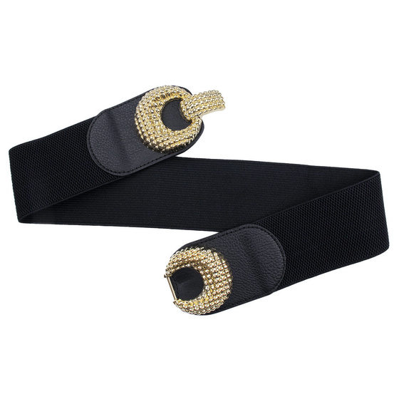 PASEK gumowy DO SUKIENKI elastyczny DAMSKI KLAMRA czarny