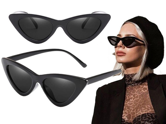 OKULARY PRZECIWSŁONECZNE damskie KOCIE OKO czarne