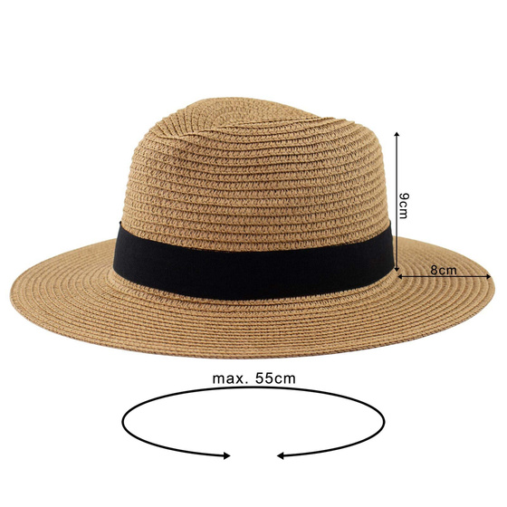 KAPELUSZ panama słomiany DAMSKI MĘSKI pleciony letni fedora SŁOMKOWY