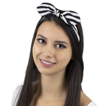 OPASKA DO WŁOSÓW na gumce PIN UP kokarda paski