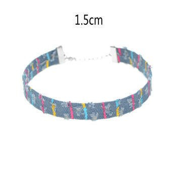 Choker opięty jasny niebieski