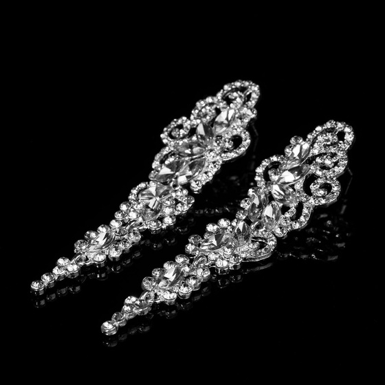 KOLCZYKI srebrne CYRKONIE kryształki ŚLUBNE długie