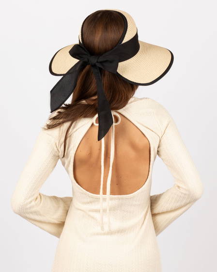 DASZEK KAPELUSZ DAMSKI Alessio słomkowy boho lato plaża KOKARDA NA KUCYK