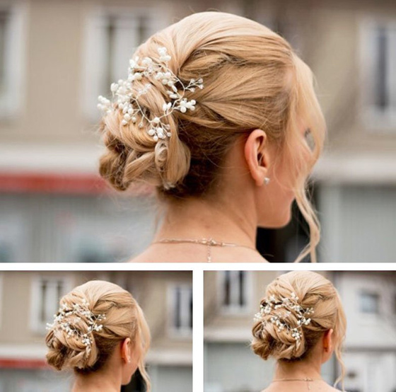 OZDOBA DO WŁOSÓW długa ŚLUBNA SREBRNA - 50cm