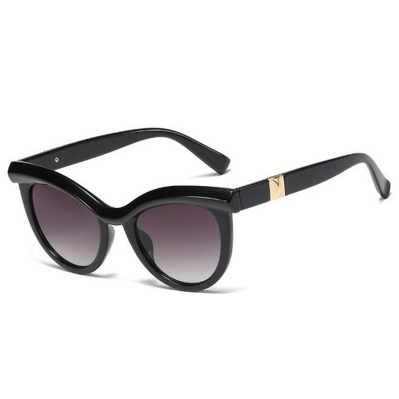 OKULARY przeciwsłoneczne KOCIE OKO damskie CZARNE