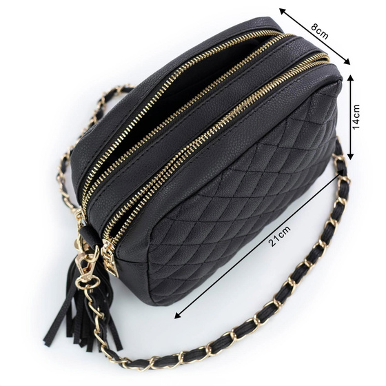 Alessio TOREBKA Damska CROSSBODY PIKOWANA na ramię łańcuszek QUILTED