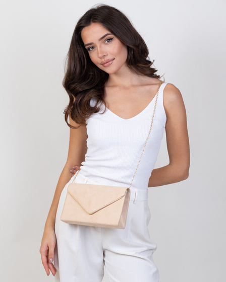 Alessio KOPERTÓWKA Zamszowa TOREBKA damska wizytowa WIECZOROWA