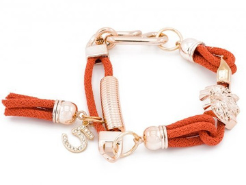 BRANSOLETKA sznurek chwost lew pomarańczowa