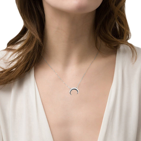 NASZYJNIK damski księżyc STAL SZLACHETNA srebrny