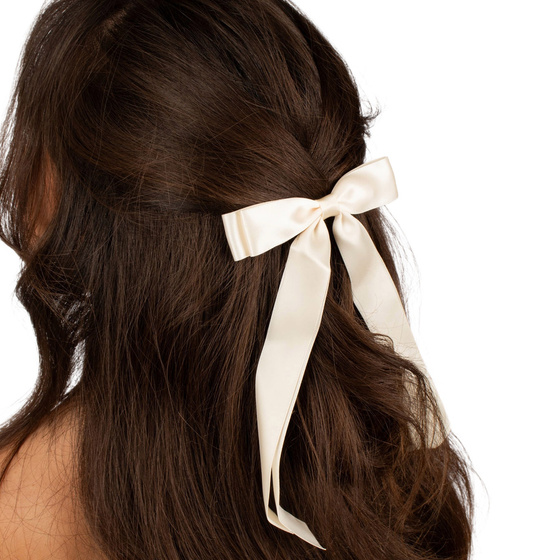 SPINKA DO WŁOSÓW kokarda wstążka długa cienka elegancka delikatna
