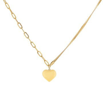 Naszyjnik STAL SZLACHETNA POZŁACANA serce ŻMIJKA