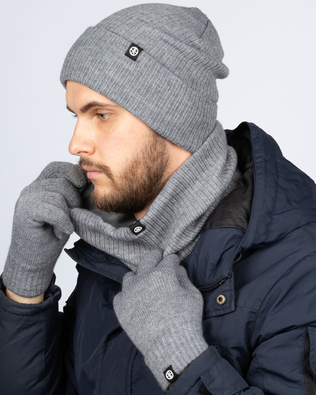 Alessio KOMPLET CZAPKA + KOMIN + RĘKAWICZKI DOTYKOWE ciepły POLAR ZIMOWY