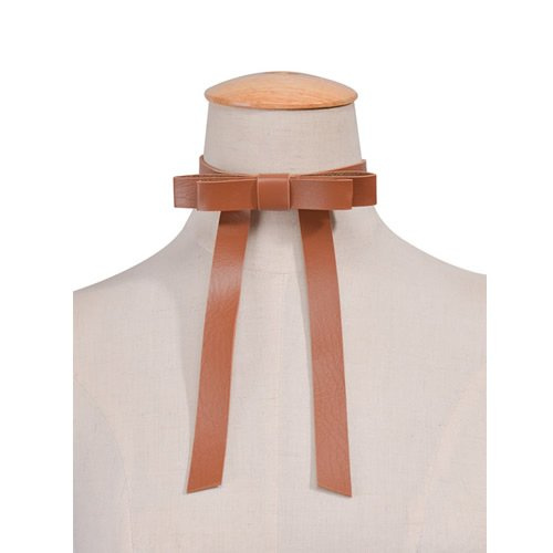 Choker NASZYJNIK kokarda brązowy