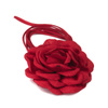 Naszyjnik CHOKER ozdobny KWIAT na szyję róża na rzemyku elegancki czerwony