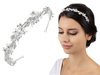OZDOBA ŚLUBNA DO WŁOSÓW opaska CYRKONIE srebrna