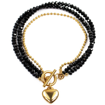 Bransoletka serduszko STAL SZLACHETNA POZŁACANA