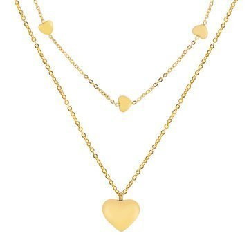 Naszyjnik podwójny długi STAL SZLACHETNA POZŁACANA