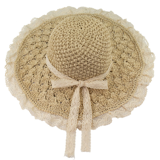 KAPELUSZ słomkowy boho lato plaża DAMSKI duże rondo KOKARDA słomiany