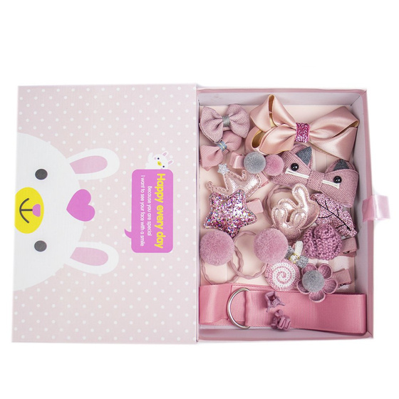 ZESTAW DLA DZIEWCZYNKI różowy SPINKI gumki PREZENT