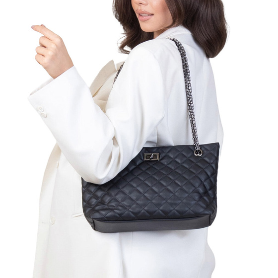 Alessio TOREBKA Damska PIKOWANA TORBA KLASYCZNA Shopper QUILTED