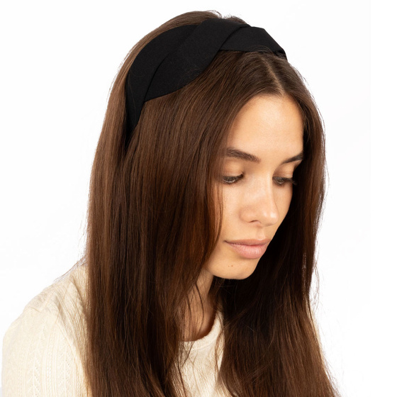 OPASKA DO WŁOSÓW Miss Glow czarna szeroka warkocz klasyczna PLECIONA