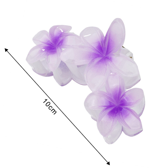KLAMRA szczęka SPINKA do włosów duża KWIATY kwiatek HAWAJSKA KWIAT PLUMERII