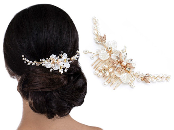 OZDOBA DO WŁOSÓW grzebyk ŚLUBNA perełki BIAŁA ślub