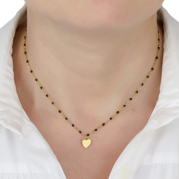 Naszyjnik damski STAL SZLACHETNA POZŁACANA serce
