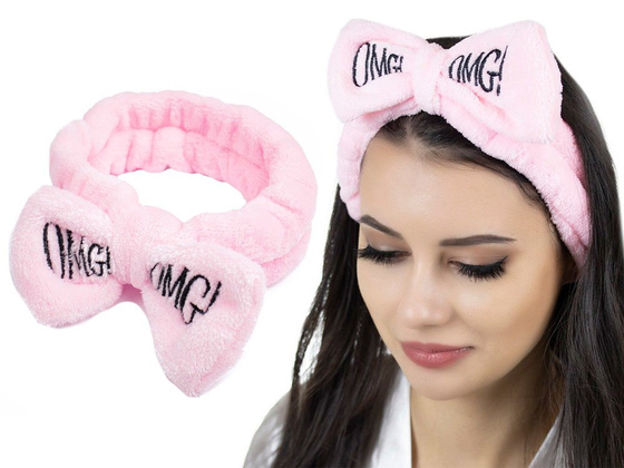 OPASKA do włosów KOSMETYCZNA różowa DO MAKIJAŻU