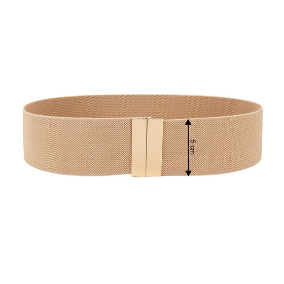 SZEROKI PASEK DAMSKI Alessio DO SUKIENKI elastyczny GUMA BEŻOWY Rozmiar S