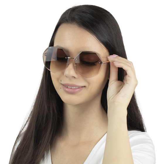 OKULARY przeciwsłoneczne damskie BRĄZOWE szkła