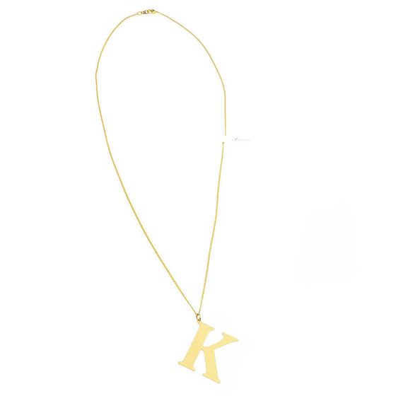 NASZYJNIK damski POZŁACANY 24k litera K duża