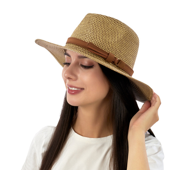 KAPELUSZ damski męski PANAMA fedora SŁOMKOWY lato ELEGANCKI