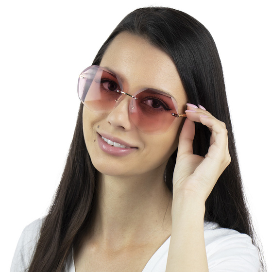 OKULARY przeciwsłoneczne damskie RÓŻOWE szkła