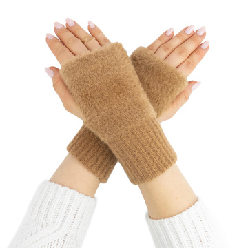 RĘKAWICZKI CIEPŁE DAMSKIE bez palców pluszowe ZIMOWE MITENKI