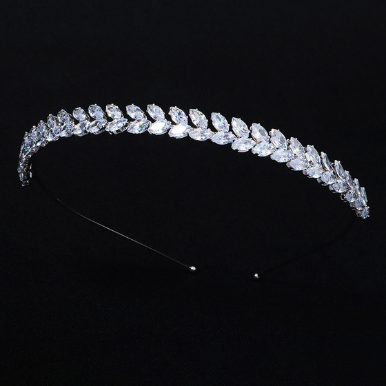 OPASKA DO WŁOSÓW kryształy ślub cyrkonie ŚLUBNA damska srebrna