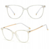 OKULARY damskie ZERÓWKI białe NERDY złote KUJONKI